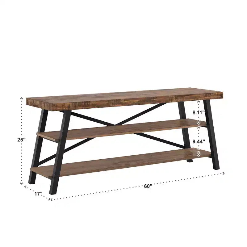 Mobile TV Newsome Rustic X-Base da 152 cm - Marrone - iNSPIRE Q