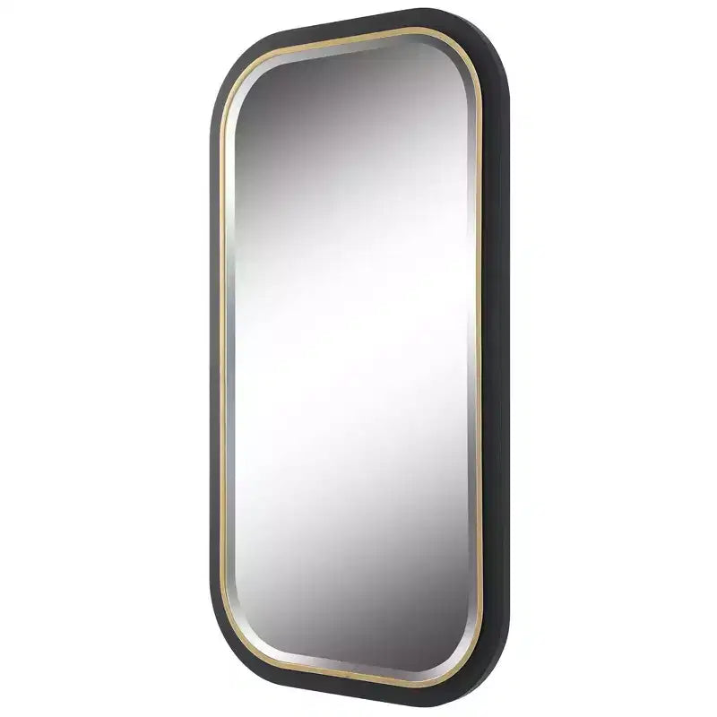 Uttermost Nevaeh Gold Black 23 1/4 x 43 1/4 Rectangular Wall Mirror