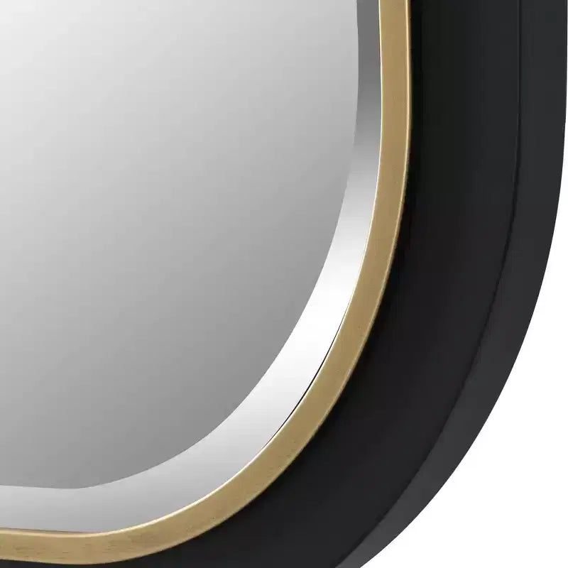 Uttermost Nevaeh Gold Black 23 1/4 x 43 1/4 Rectangular Wall Mirror