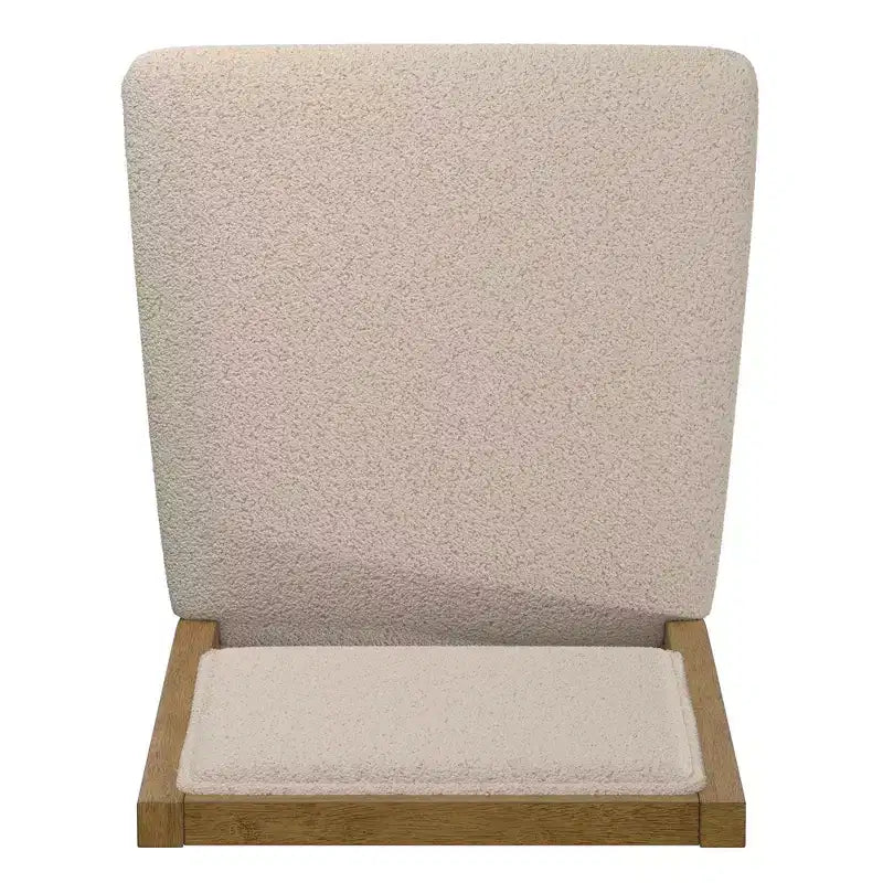 Fuske Wood Finish Cream Boucle Fabric Dining Chair (Set of 2) - iNSPIREQ