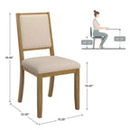 Fuske Wood Finish Cream Boucle Fabric Dining Chair (Set of 2) - iNSPIREQ