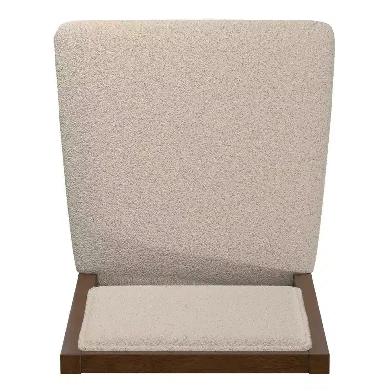 Fuske Wood Finish Cream Boucle Fabric Dining Chair (Set of 2) - iNSPIREQ