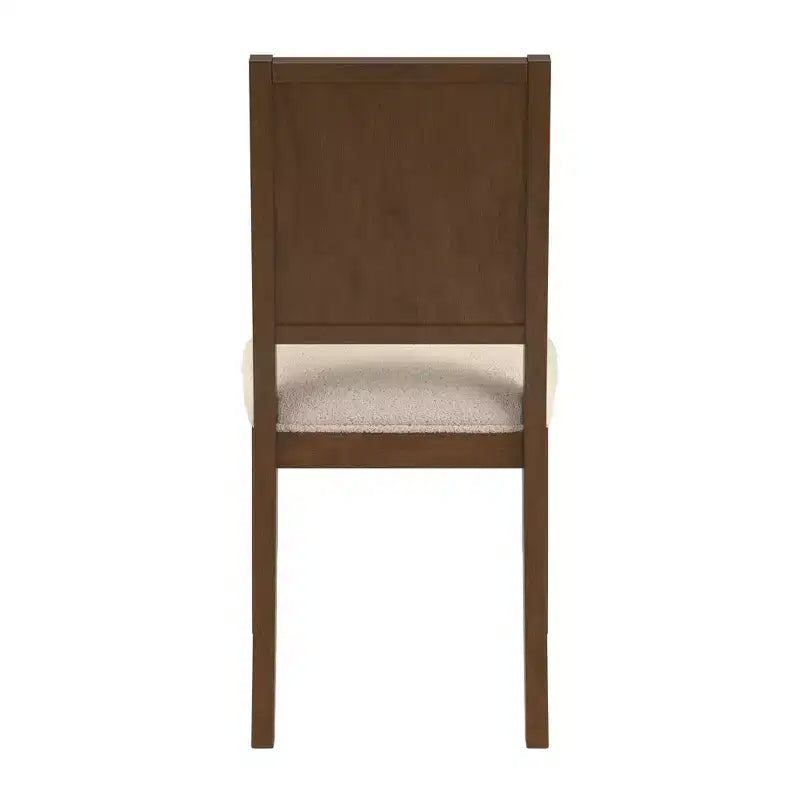 Fuske Wood Finish Cream Boucle Fabric Dining Chair (Set of 2) - iNSPIREQ