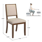Fuske Wood Finish Cream Boucle Fabric Dining Chair (Set of 2) - iNSPIREQ