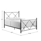 Nelley Double X Black Metal Queen Bed - Black - iNSPIRE Q