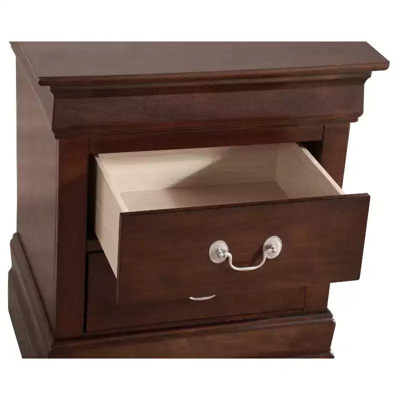 Comodino rettangolare in legno di ciliegio HomeStock per soggiorno e camera da letto