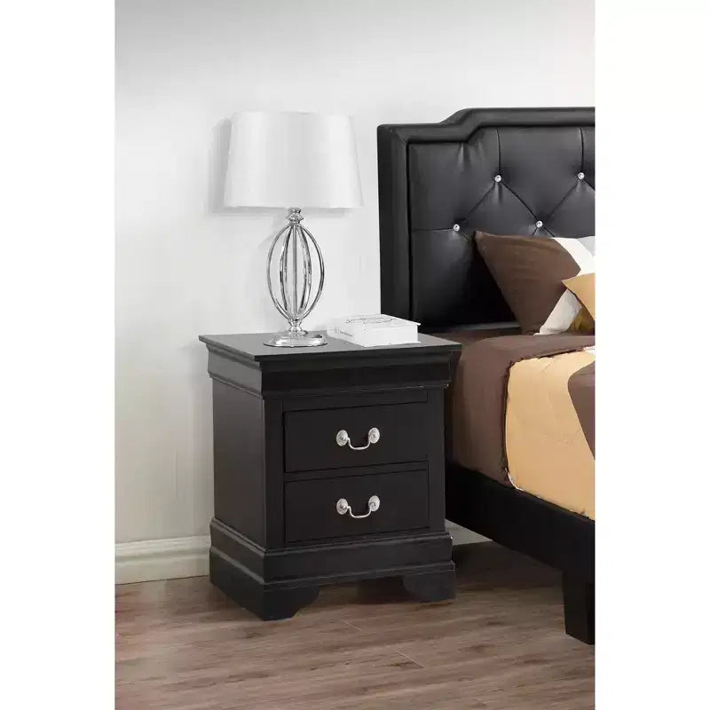 Comodino rettangolare in legno di ciliegio HomeStock per soggiorno e camera da letto