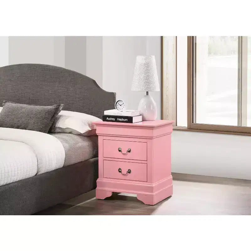 Comodino rettangolare in legno di ciliegio HomeStock per soggiorno e camera da letto