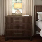 Sera Fluted 3 Drawer Dresser with Brass Handle