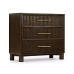 Sera Fluted 3 Drawer Dresser with Brass Handle