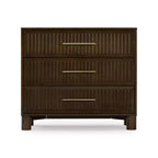 Sera Fluted 3 Drawer Dresser with Brass Handle