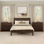 Sera Fluted 3 Drawer Dresser with Brass Handle