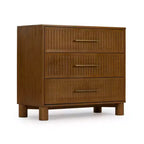 Sera Fluted 3 Drawer Dresser with Brass Handle