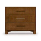 Sera Fluted 3 Drawer Dresser with Brass Handle