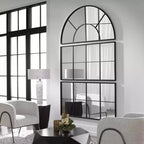 Uttermost Rousseau Wrought-Iron Black 30 x 60 Wall Mirror