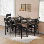 Set tavolo da pranzo in MDF nero e metallo Salvaspazio per piccoli ambienti, scegli 4 pezzi (1 tavolo + 4 sedie) o 2 pezzi (1 tavolo + 2 sedie)