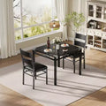 Black MDF & Metal Dining Table Set  Space-Saving for Small Spaces, Choose 4-Piece (1 Table + 4 Chairs) or 2-Piece (1 Table + 2 Chairs)