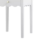 Tavolino Comodino Bianco Comodino Laterale Giocoso con Cassetto e Balza Ondulata - ModernLuxe