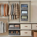 Organizzatore pensile a 4 ripiani per armadio, in tessuto non tessuto, design modulare staccabile con ganci, per guardaroba, dormitorio, camper, organizer salvaspazio per la casa