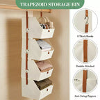 Organizzatore pensile a 4 ripiani per armadio, in tessuto non tessuto, design modulare staccabile con ganci, per guardaroba, dormitorio, camper, organizer salvaspazio per la casa