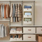 Organizzatore pensile a 4 ripiani per armadio, in tessuto non tessuto, design modulare staccabile con ganci, per guardaroba, dormitorio, camper, organizer salvaspazio per la casa