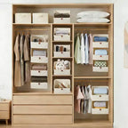 Organizzatore pensile a 4 ripiani per armadio, in tessuto non tessuto, design modulare staccabile con ganci, per guardaroba, dormitorio, camper, organizer salvaspazio per la casa