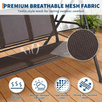 3-Seat Patio Swing Chair, Adjustable Canopy, Heavy-Duty Steel Frame, Waterproof & UV Resistant, 500 LBS Capacity, for Garden, Backyard, Lawn