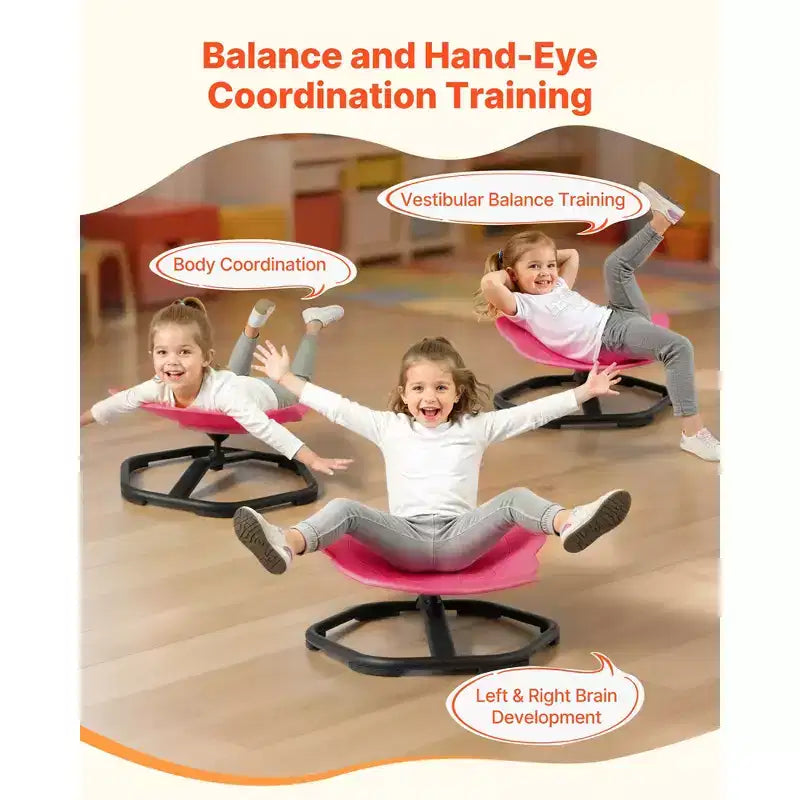 VEVOR Kids Swivel Chair, 220 lbs Capacity, Elephant Shape Sensory Spinning Chair with Non-Slip Metal Base, Toddler Sit & Spin Seat, Red