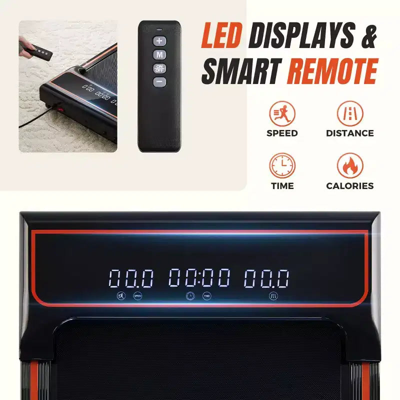 Tapis Roulant Compatto Senza Braccioli JIONJOY: Camminatore Silenzioso Sotto la Scrivania per Piccoli Spazi, Sottile e Portatile - Ideale per Ufficio Domestico e Fitness in Appartamento