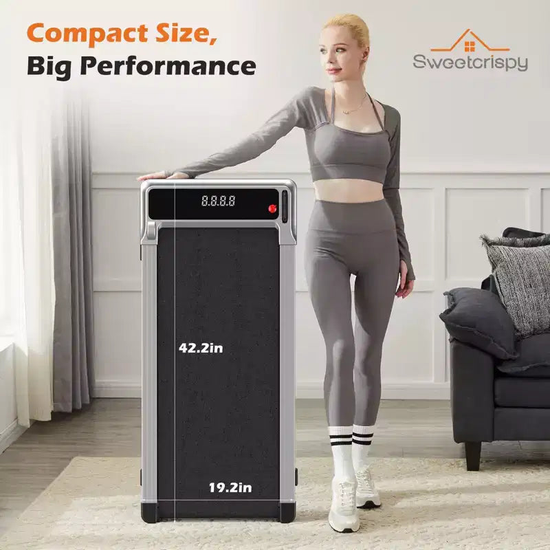 Tapis Roulant Compatto Senza Braccioli JIONJOY: Camminatore Silenzioso Sotto la Scrivania per Piccoli Spazi, Sottile e Portatile - Ideale per Ufficio Domestico e Fitness in Appartamento
