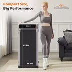 Tapis Roulant Compatto Senza Braccioli JIONJOY: Camminatore Silenzioso Sotto la Scrivania per Piccoli Spazi, Sottile e Portatile - Ideale per Ufficio Domestico e Fitness in Appartamento