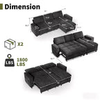 Dyonery Convertible Storage Sofa Bed