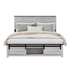Full/Queen Size Platform Bed with Upholstered Storage Headboard, Wood Platform Bed Frame with Charging Station and LED Lights