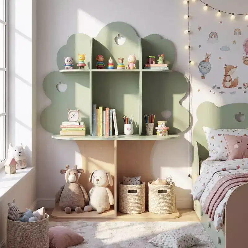 Costway 45 Libreria per bambini a forma di albero con scaffali aperti per angolo lettura, asilo nido, aula