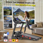 5.0HP Brushless Motor Treadmill with 20% Auto Incline, 400lb Weight Capacity Heavy Duty , 12MPH High Speed