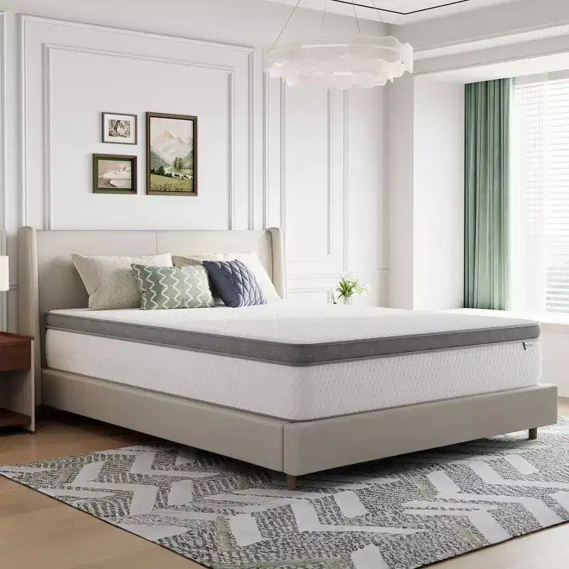 Novilla 12 Inch Hybrid Mattress Innerspring Pillow Top Mattresses in a Box, Pressure & Pain Relief, Medium