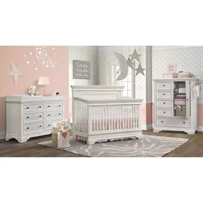 Westwood Baby | Olivia Flat Top Convertible Crib - Brushed White