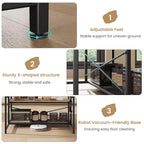 Kitchen Island with Power Outlet - Industrial Bakers Rack with 2 Stools, 3-Tier Shelves & 5 Hooks for Dining/Living Room (1-Piece Set)