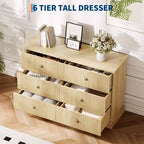 6 Dresser for Bedroom, 47 in Wide Drawer Dresser with Storage Freestanding