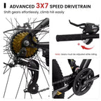 NAYSAYE 26 Inch Mountain Bike 21 Speed Adult Bicycle with High Carbon Steel Frame and Dual Mechanical Disc Brakes, 67*26.5*38
