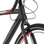 NAYSAYE Bicicletta da Corsa su Strada, Telaio Leggero in Lega di Alluminio, Freno a Disco, Prestazioni Aerodinamiche, Bici per Pendolari, Nera, 53,54*8,27*30,31