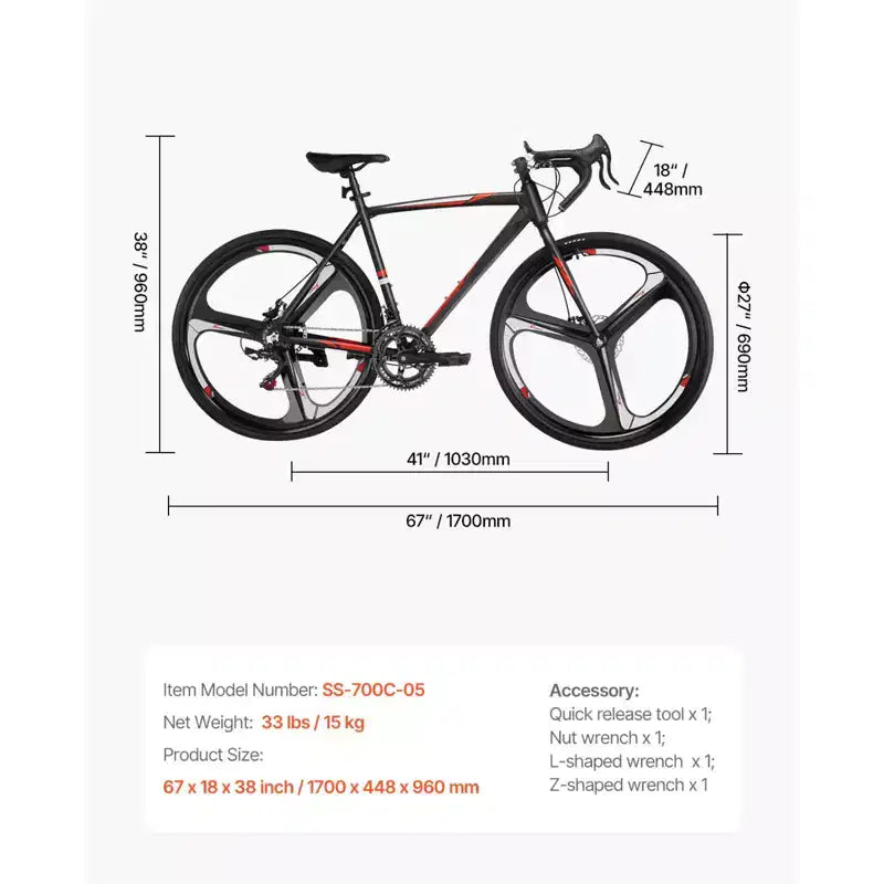 NAYSAYE Bicicletta da Corsa su Strada, Telaio Leggero in Lega di Alluminio, Freno a Disco, Prestazioni Aerodinamiche, Bici per Pendolari, Nera, 53,54*8,27*30,31