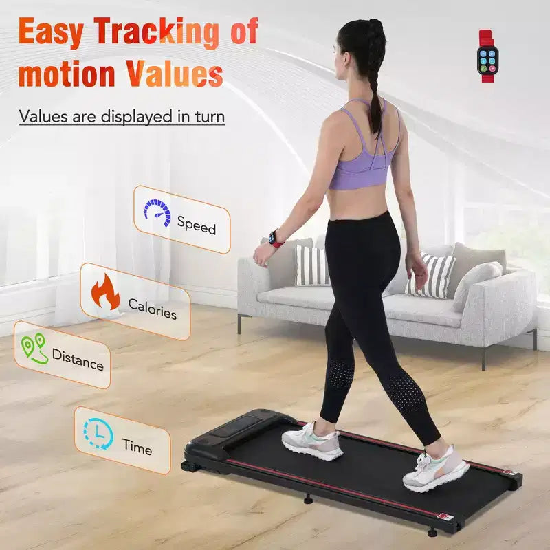 Tapis Roulant Whisen Walking Pad Sotto Scrivania, Tapis Roulant da Camminata per Esercizi a Casa con Inclinazione per Spazi Ridotti - Nero