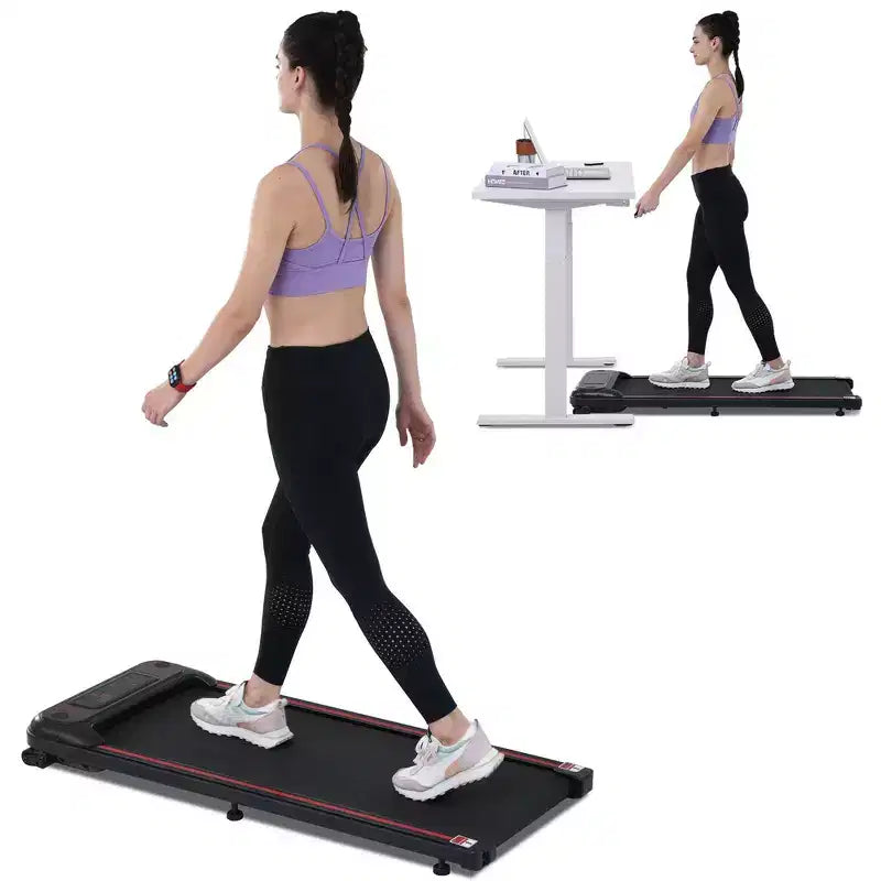 Tapis Roulant Whisen Walking Pad Sotto Scrivania, Tapis Roulant da Camminata per Esercizi a Casa con Inclinazione per Spazi Ridotti - Nero