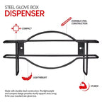 Stock Your Home Black Metal Single Gloves Dispenser 40 Count Tissue Box Shelf Wall Mount Glove Box Holder for Kitchen Closet Lab Exam Office