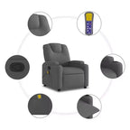 vidaXL Poltrona reclinabile 100% poliestere, metallo, compensato Singola
