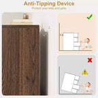 Acekool Cassettiera a 4 Cassetti per Camera da Letto, Mobile Contenitore in Legno con Ampi Cassetti, Comodino Tavolo per Soggiorno Ingresso, Noce