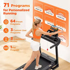 Tapis Roulant 3,55 HP con Inclinazione 10%, Capacità 145 kg, Pieghevole per Casa 12 km/h, 71 Programmi Smart, Controllo APP per Corsa e Camminata con Ginocchiere Gratuite