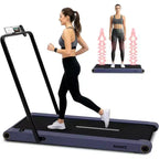 Squatz 2-in-1 Walking Pad with Vibration Plates and Handlebar  Blue