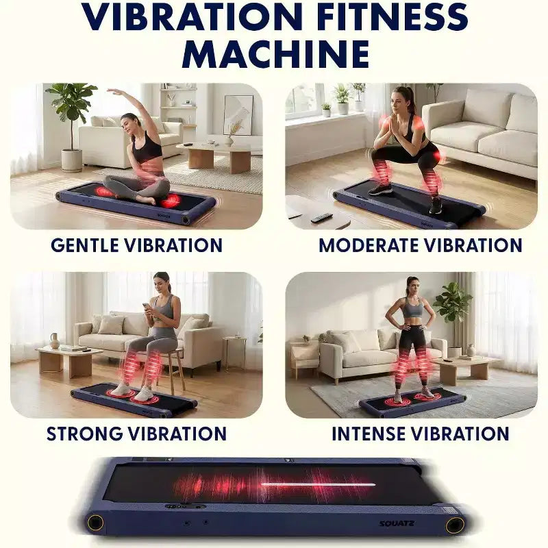 Pedana da camminata 2-in-1 Squatz con piastre vibranti e manubrio Blu